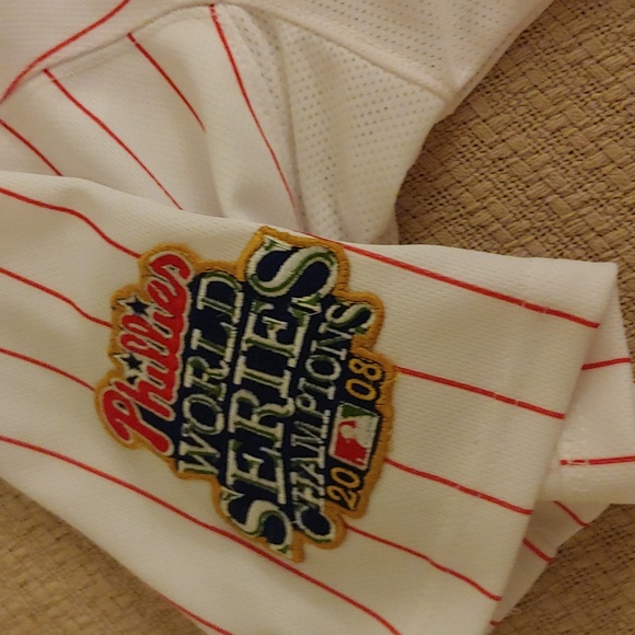 2008 World Series Jimmy Rollins Philadelphia Phillies Cool Base Jersey - Picture 2 of 4